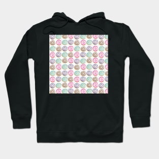 Watercolor Pastel Donuts with a marble texture background Hoodie